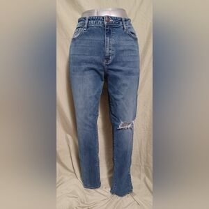 Nature Denim High-Rise Women's Blue Distressed Mom Jeans